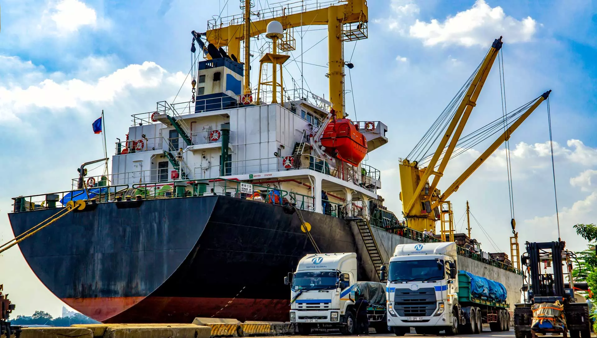 Freight transport and cargo coordination illustration